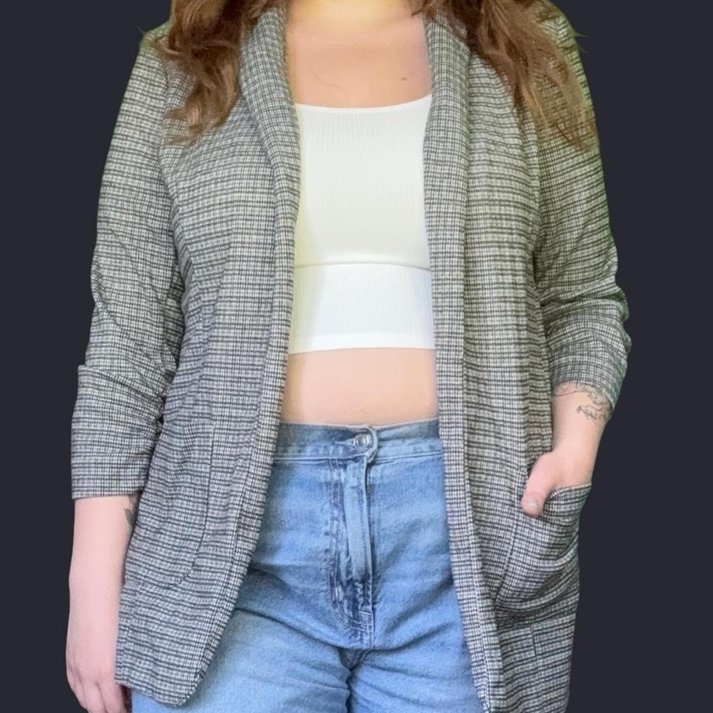 Candie's Gray and White Women's Blazer